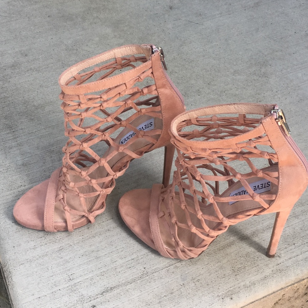 Caged/net sandal heels